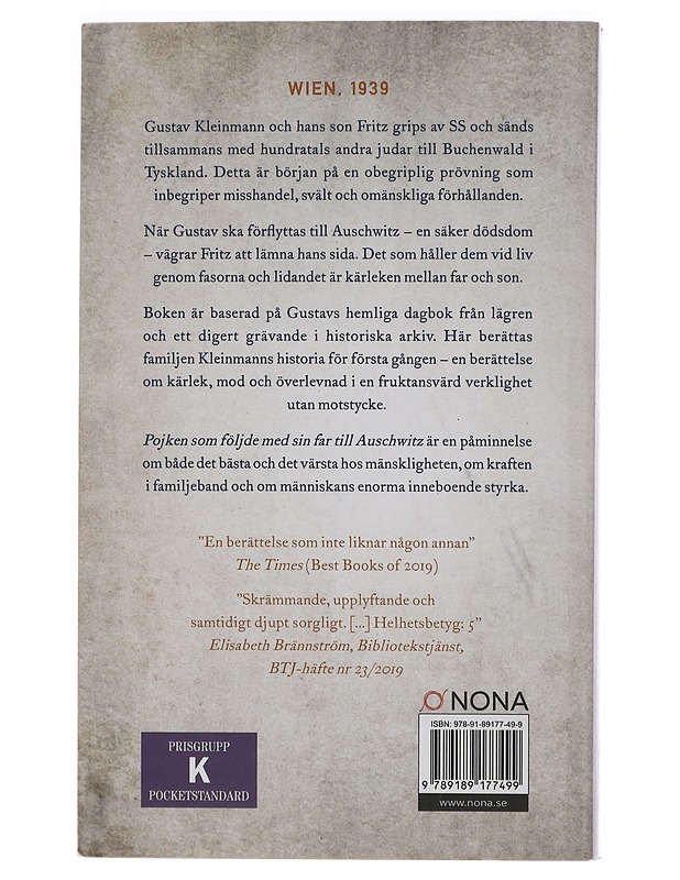 Pojken som följde med sin far till Auschwitz - Jeremy Dronfield - Romaanit ja novellit - 10105450183 - 1