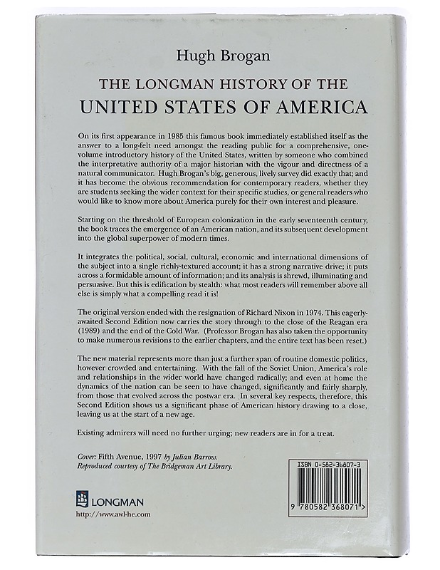 Longman history of the United States of America - Hugh Brogan - Historiakirjat - 10105450268 - 1