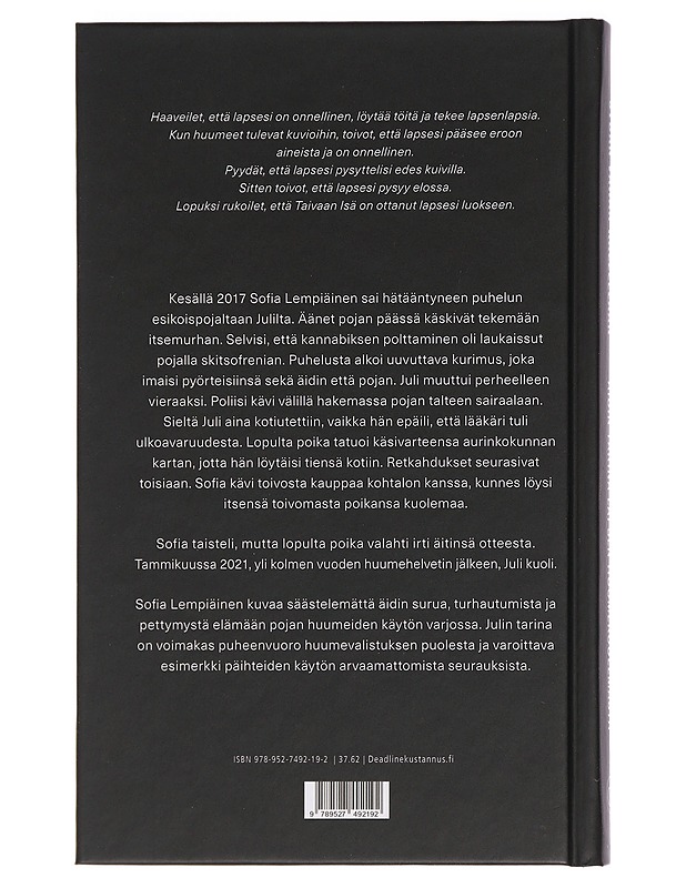 Sydän vähän kallellaan : äidin tarina lapsen huumekuolemasta - Sofia Lempiäinen - Elämäkerrat ja muistelmat - 10105450307 - 1