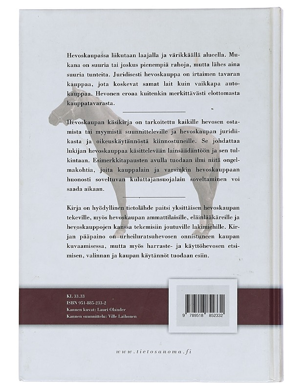 Hevoskaupan käsikirja - Lehtola, Pauliina - Tietokirjat ja oppaat - 10105450651 - 1