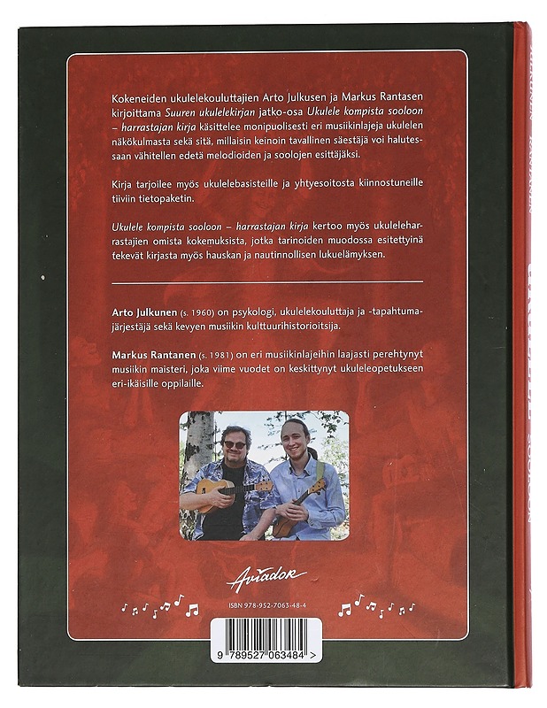 Ukulele kompista sooloon : harrastajan kirja - Julkunen, Arto - Musiikki- ja elokuvakirjat - 10105450662 - 1