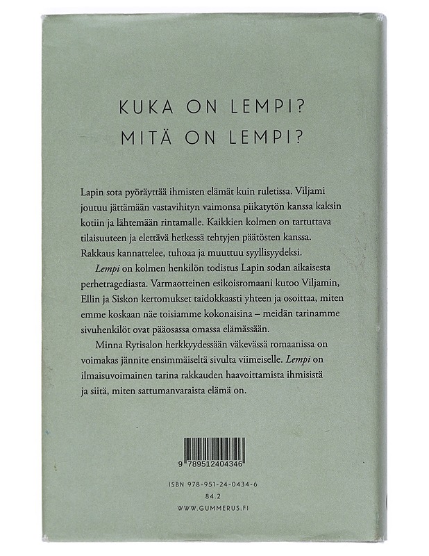 Lempi - Minna Rytisalo - Romaanit ja novellit - 10105450682 - 1