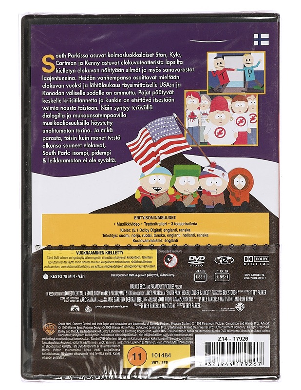 South Park: Isompi, Pidempi ja Leikkaamaton - DVD - DVD-elokuvat - 10105450712 - 1