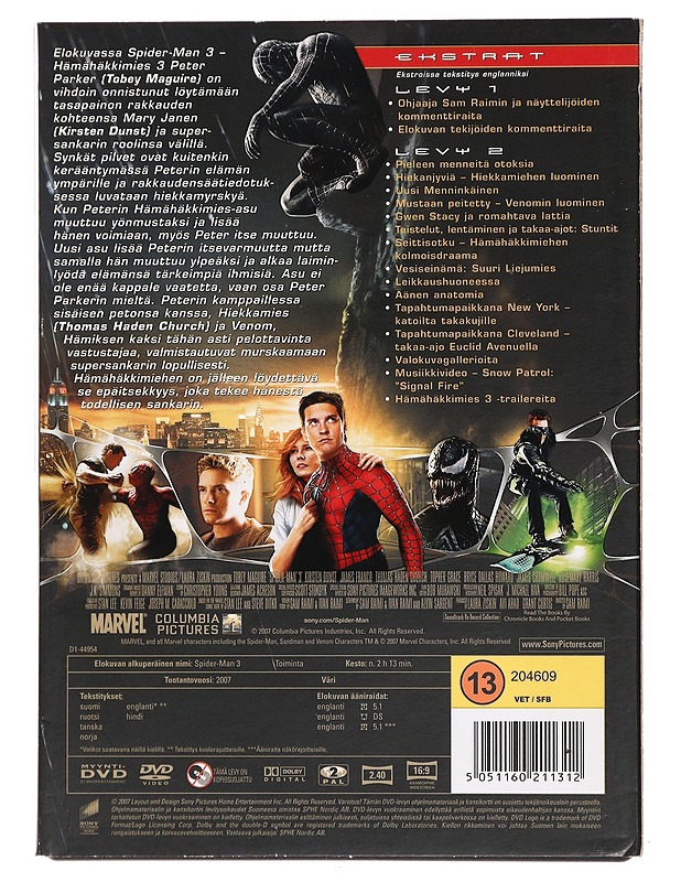 Spider-Man 3 - DVD - DVD-elokuvat - 10105450720 - 1