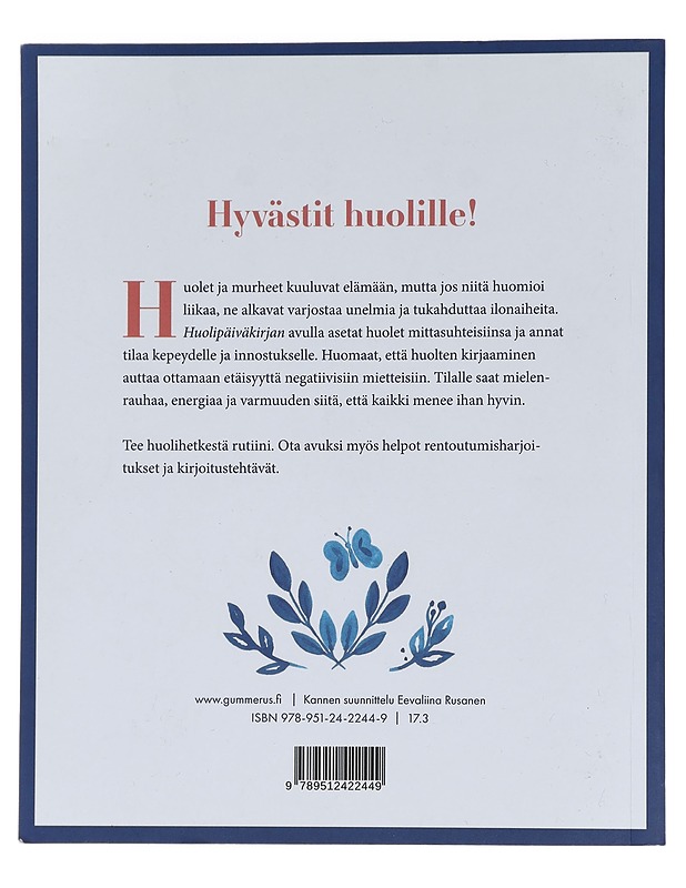 Huolipäiväkirja : kirjoittamalla keveämpi mieli - Hailamaa, Peppi - Harrastekirjat - 10105450840 - 1