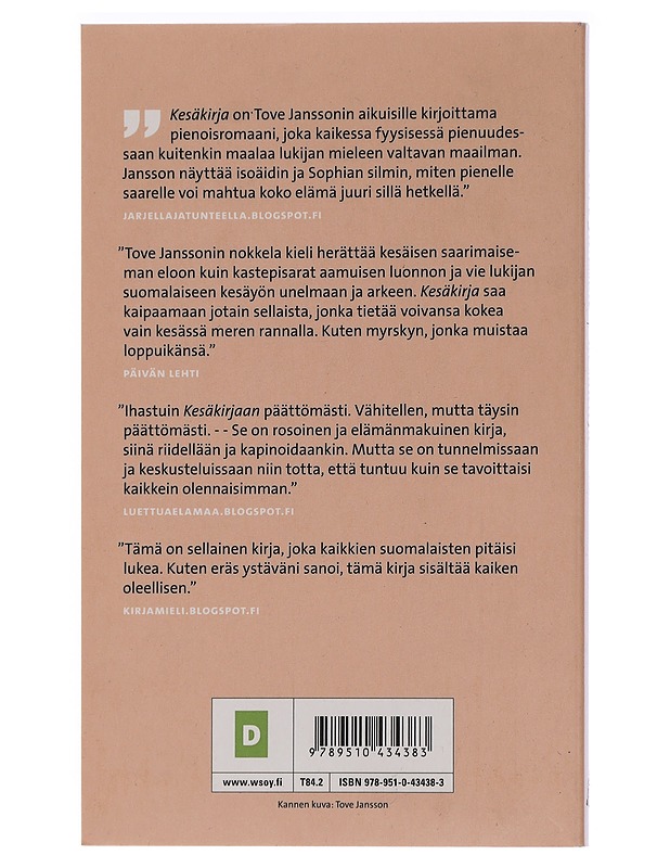 Kesäkirja - Jansson, Tove - Kaunokirjallisuus - 10105450844 - 1