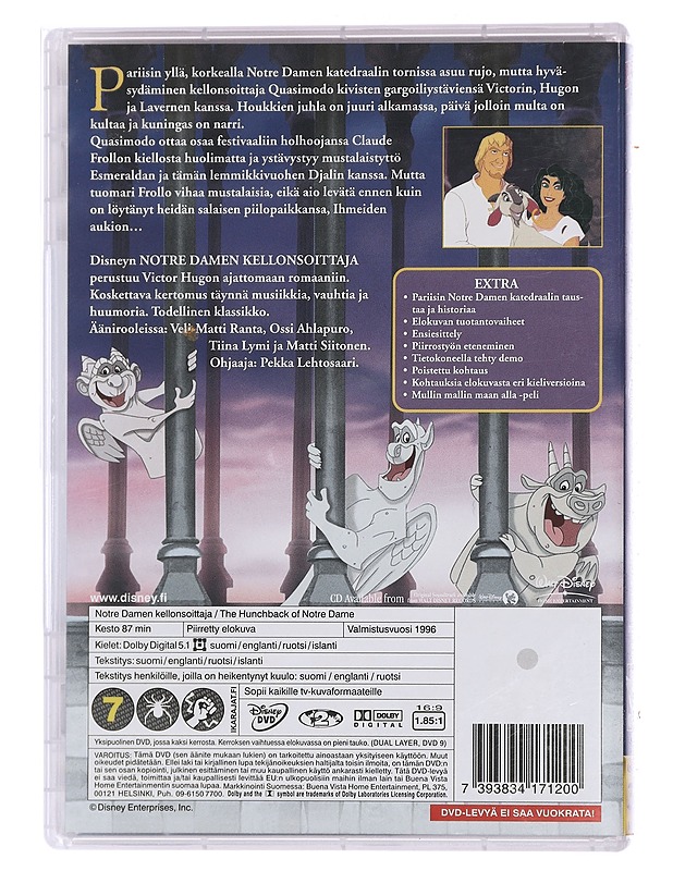 Walt Disney: Notredamen kellonsoittaja - DVD-elokuvat - 10105450898 - 1