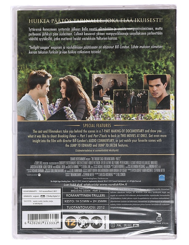 Twilight: Aamunkoi: Osa 2 - DVD - DVD-elokuvat - 10105450937 - 1