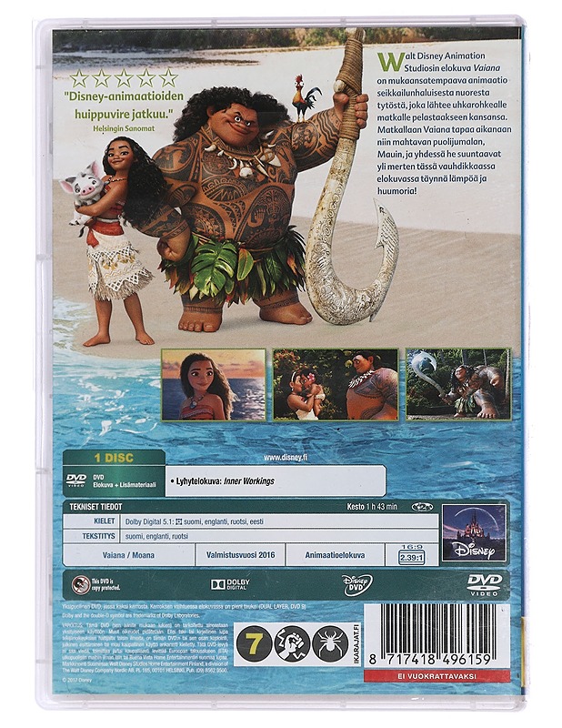 Walt Disney: Vaiana - DVD - DVD-elokuvat - 10105450999 - 1