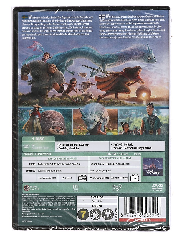 Disney: Raya and the last dragon - DVD - DVD-elokuvat - 10105451050 - 1