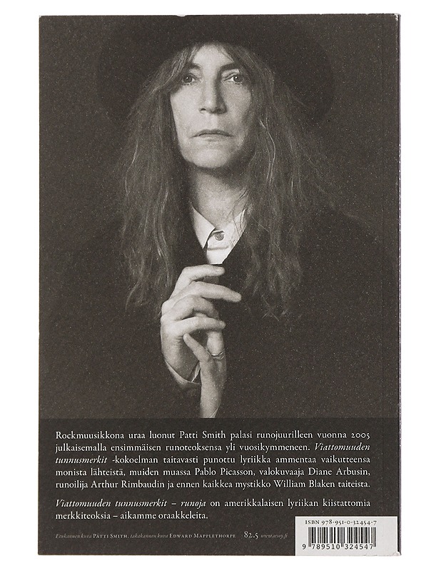 Viattomuuden tunnusmerkit : runoja - Smith, Patti - Runot ja näytelmät - 10105451054 - 1