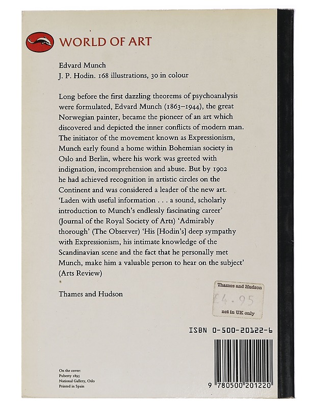 Edward Munch - J. P Hodin - Taide- ja kulttuurikirjat - 10105451066 - 1