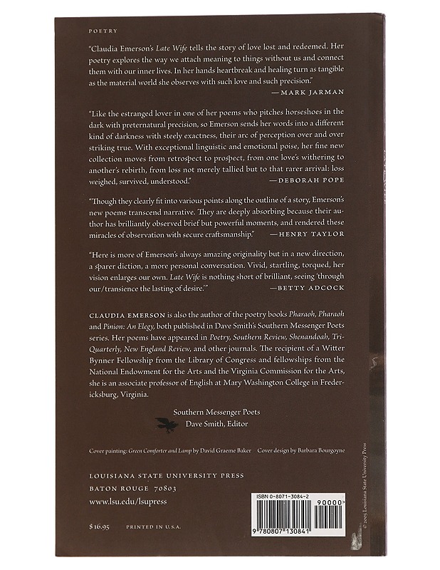 Late Wife - Claudia Emerson - Kaunokirjallisuus - 10105451164 - 1