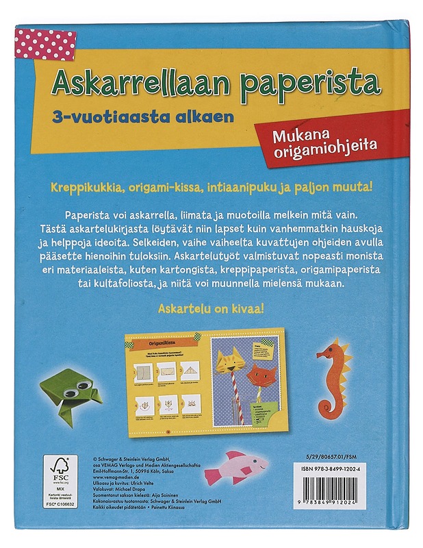 Askarrellaan paperista / 3-vuotiaasta alkaen - Velte, Ulrich - Lastenkirjat - 10105451268 - 1