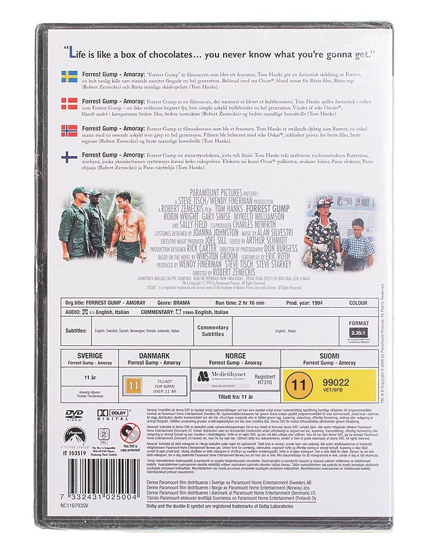 Forrest Gump - DVD - DVD-elokuvat - 10105451332 - 1