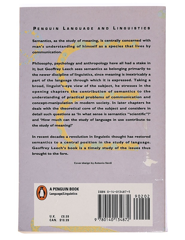 Semantics : the study of meaning - Leech, Geoffrey - Tietokirjat ja oppaat - 10105451365 - 1