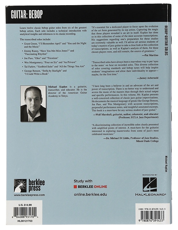 Bebop guitar solos - Green, Grant - Musiikki- ja elokuvakirjat - 10105451392 - 1