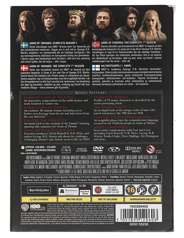Game Of Thrones: The Complete First Season - DVD - DVD-elokuvat - 10105451468 - 1