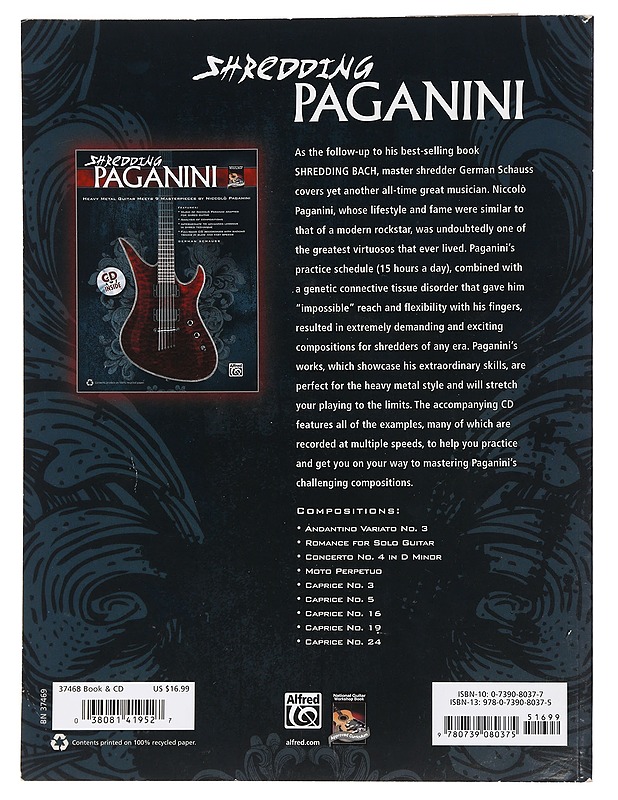 Shredding Paganini : heavy metal meets 9 masterpieces by Niccolo? Paganini - Paganini, Niccolo - Musiikki- ja elokuvakirjat - 10105451469 - 1