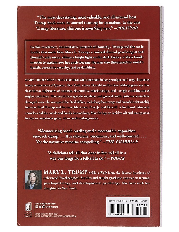 Too Much and Never Enough - Trump, Mary L. - Elämäkerrat ja muistelmat - 10105451497 - 1