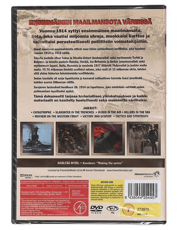 Ensimmäinen Maailmansota Väreissä - DVD - DVD-elokuvat - 10105451500 - 1