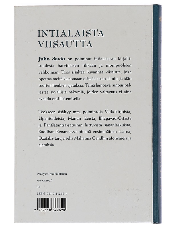 Intialaista viisautta - Savio, Juho - Tietokirjat ja oppaat - 10105451648 - 1