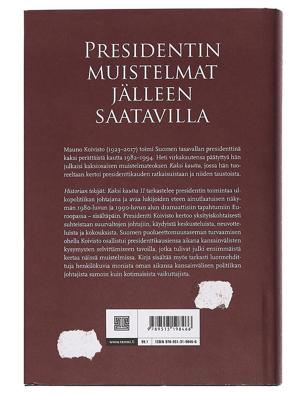 Kaksi kautta. II, Historian tekijät - Mauno Koivisto - Elämäkerrat ja muistelmat - 10105451783 - 1
