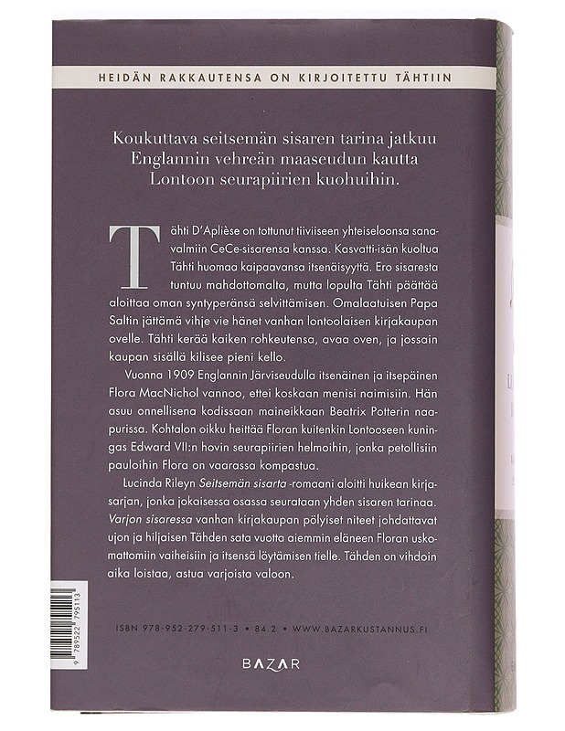 Varjon sisar : Tähden tarina - Riley, Lucinda - Kaunokirjallisuus - 10105451841 - 1