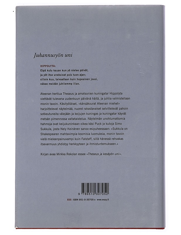 Juhannusyön uni - Shakespeare, William - Kaunokirjallisuus - 10105451868 - 1