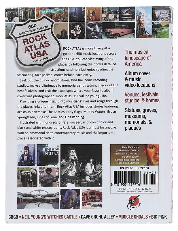 Rock Atlas USA: 650 Great Music Locations - Roberts, David - Tietokirjat ja oppaat - 10105451952 - 1