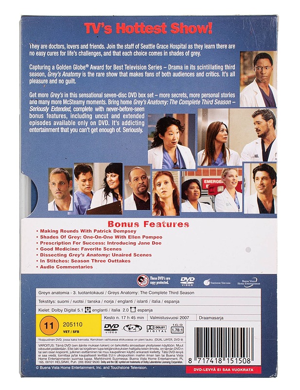 Greyn anatomia: 3. tuotantokausi - DVD - DVD-elokuvat - 10105452018 - 1