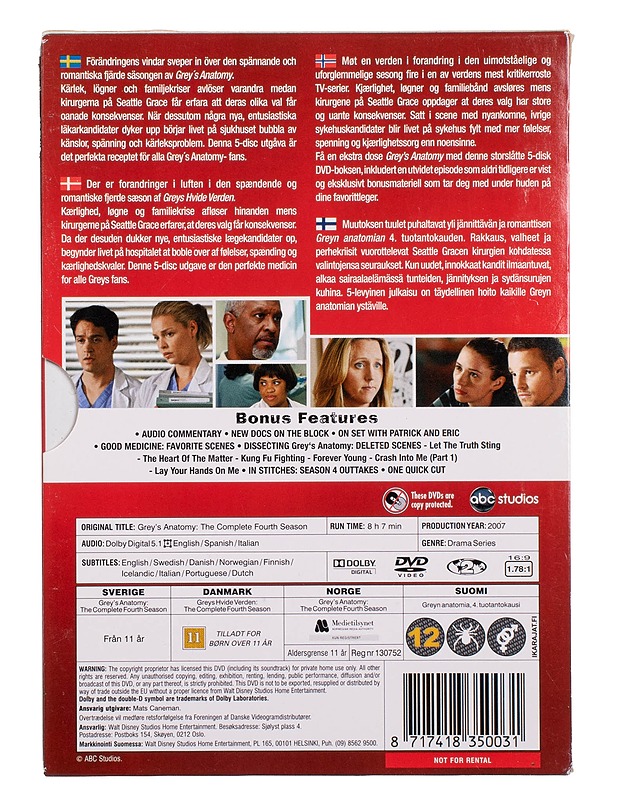 Greyn anatomia: 4. tuotantokausi - DVD - DVD-elokuvat - 10105452024 - 1
