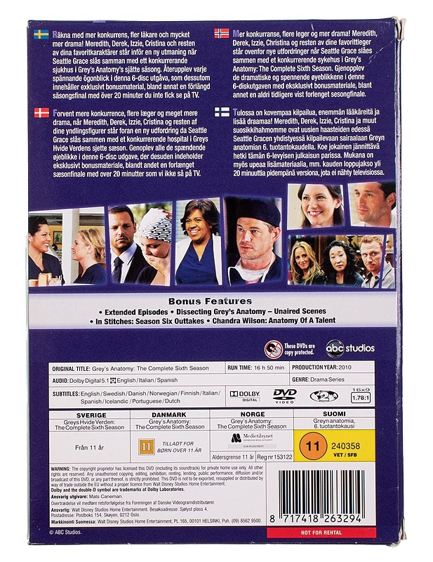 Greyn anatomia, 6. tuotantokausi - DVD - DVD-elokuvat - 10105452047 - 1