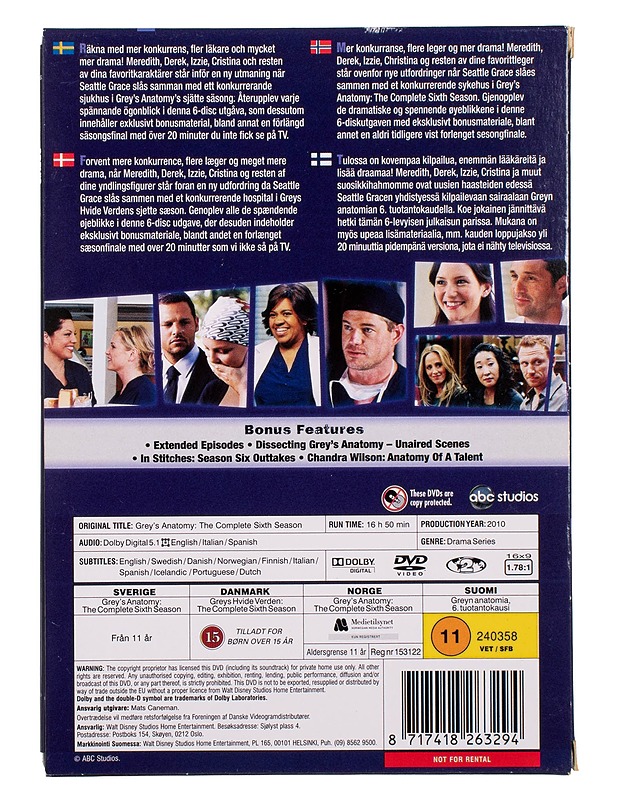 Greyn anatomia, 6. tuotantokausi - DVD - DVD-elokuvat - 10105452051 - 1