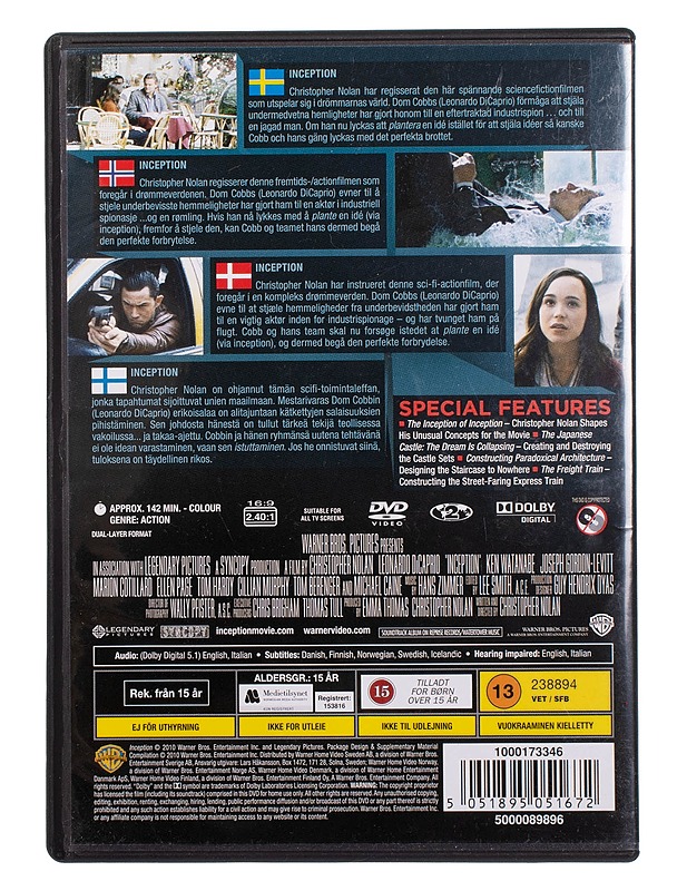 Inception - DVD - DVD-elokuvat - 10105452067 - 1