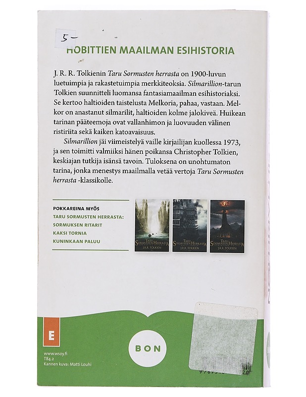 Silmarillion - Tolkien, J. R. R. - Romaanit ja novellit - 10105452070 - 1