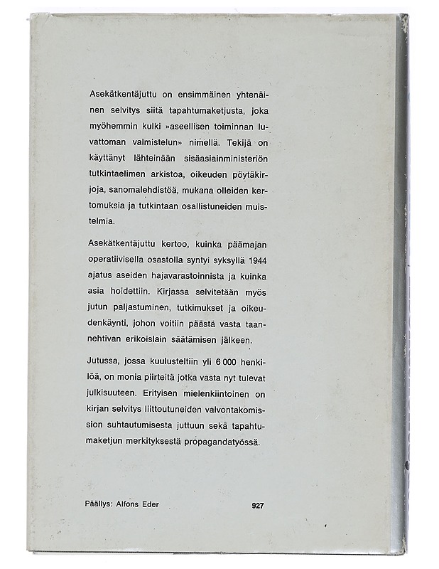Reijo Ahtokari - Asekätkentäjuttu - Historiakirjat - 10105452073 - 1