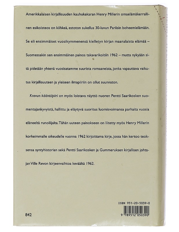 Kravun kääntöpiiri - Miller, Henry - Elämäkerrat ja muistelmat - 10105452241 - 1