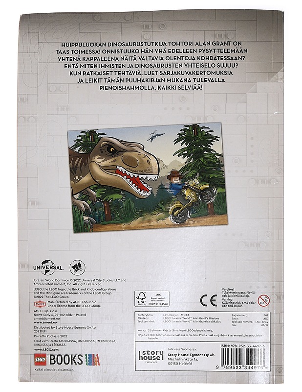 Lego Jurassic World Alan Grantin seikkailut puuhakirja - Story House Egmont - Lastenkirjat - 10105452319 - 1
