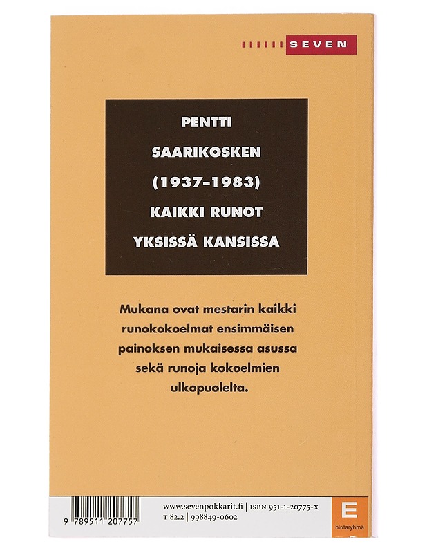 Runot - Saarikoski, Pentti - Kaunokirjallisuus - 10105452373 - 1