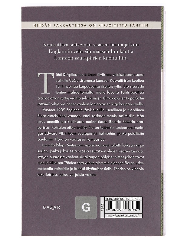 Varjon sisar : tähden tarina - Riley, Lucinda - Romaanit ja novellit - 10105452452 - 1