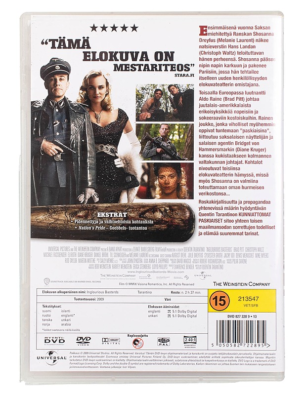 Kunniattomat paskiaiset - DVD - DVD-elokuvat - 10105452569 - 1