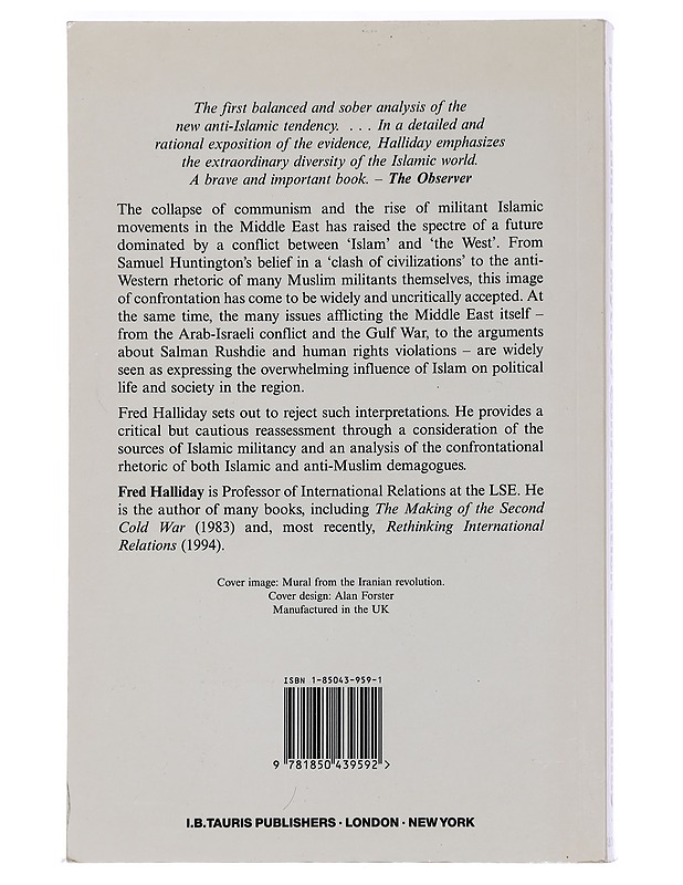 Islam and the myth of confrontation : religion and politics in the Middle East - Fred Halliday - Historiakirjat - 10105452575 - 1