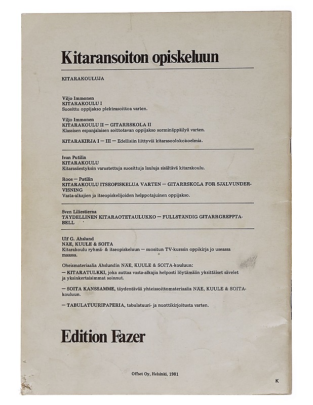 Kitarakoulu - Putilin, Ivan - Tietokirjat ja oppaat - 10105452600 - 1