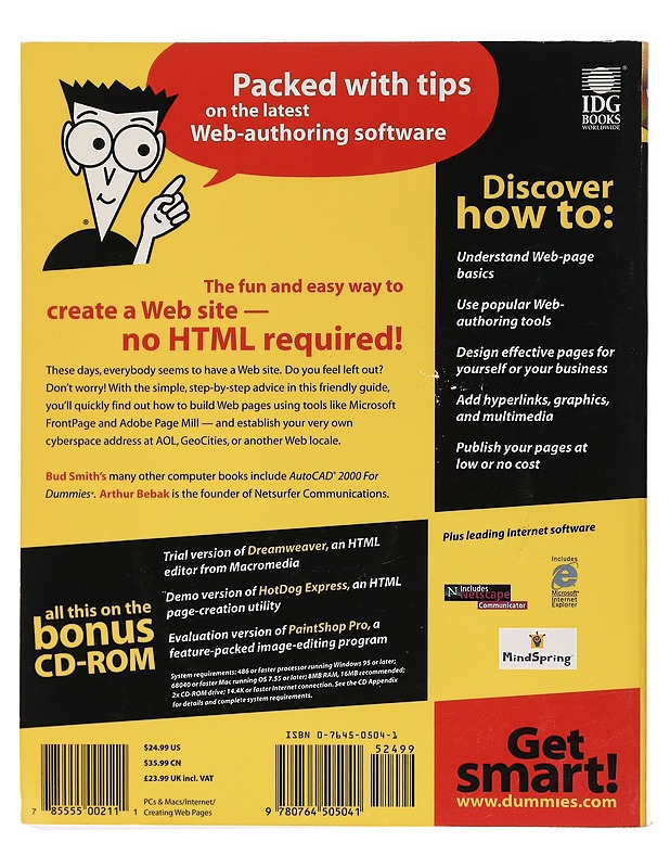 Creating web pages for dummies - Smith, Bud - Romaanit ja novellit - 10105452639 - 1