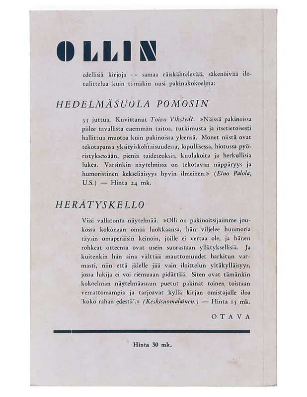 Häiritty iltarauha : 35 juttua - Olli - Romaanit ja novellit - 10105452722 - 1