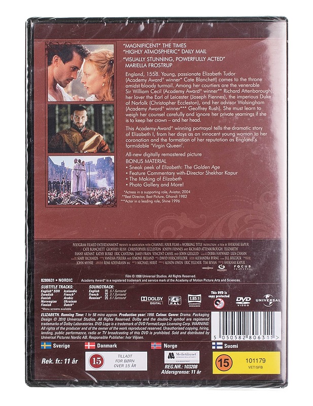 Elizabeth - DVD - DVD-elokuvat - 10105452805 - 1