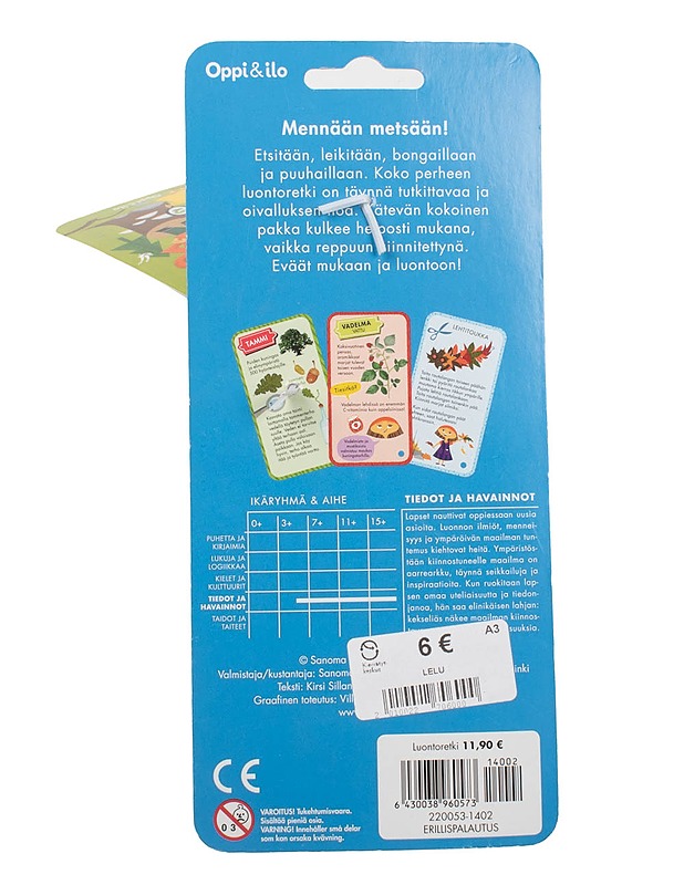 OPPI & ILO Luonto-retki korttipakka - Lasten pelit - 10105452853 - 1