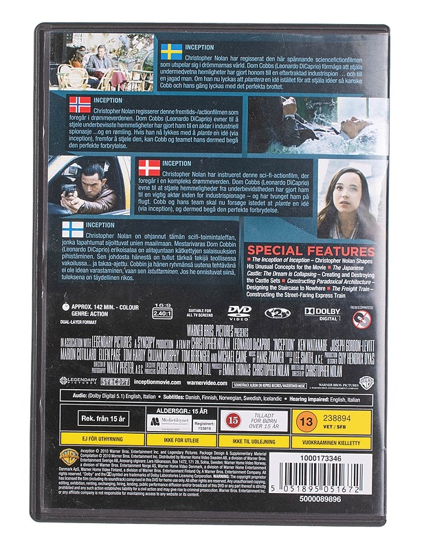Inception - DVD - DVD-elokuvat - 10105452936 - 1