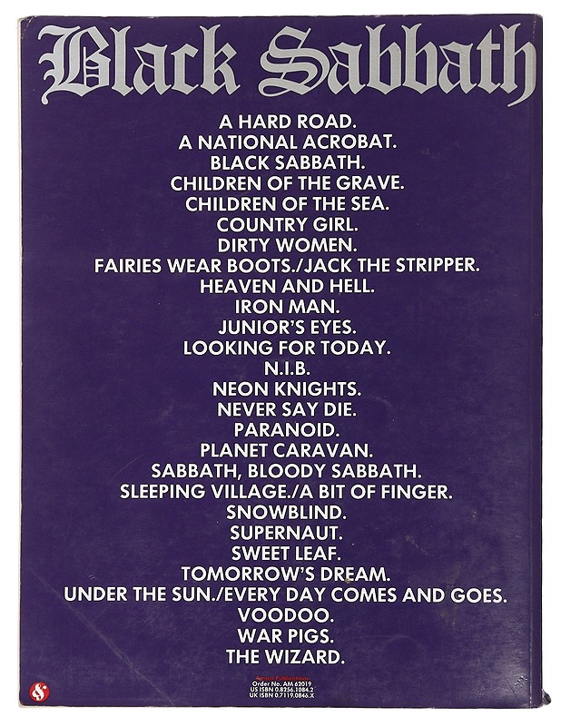 Black Sabbath Anthology - Musiikki- ja elokuvakirjat - 10105452948 - 1